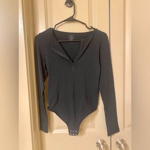 Yummie Black Front Snap Bodysuit